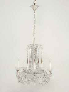 Vintage Italian Beaded Chandelier Front Vintage Italian Beaded Chandelier Front