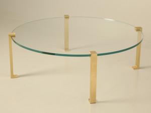 Mid-Century Modern Brass and Glass Coffee Table Angled Mid-Century Modern Brass and Glass Coffee Table Angled