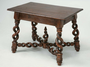French Small Desk or End Table Unusual Open Barley Twist Legs c1800's Restored French Small Desk or End Table Unusual Open Barley Twist Legs c1800's Restored
