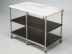 Old Plank Kitchen Island in Stainless and Bronze Old Plank Kitchen Island in Stainless and Bronze