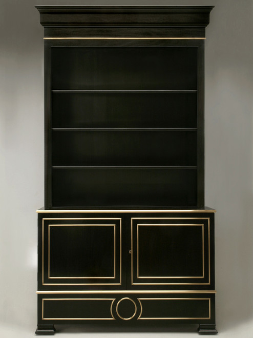 Custom Handmade Ebonized Bookcase Front