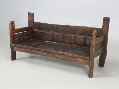 Asian Bench with Amazing Wood Seat, Unrestored main view