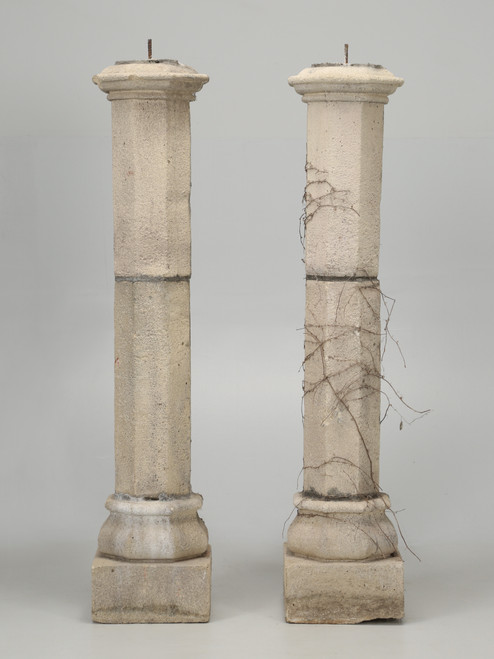 Vintage Pair of Stone Composition Columns