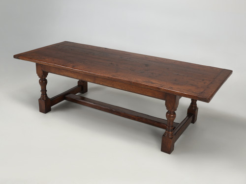 Classic English Solid Oak Refectory Style Dining Table Full View
