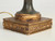 Vintage Italian Painted Wood Lamp in Dark Green with Gilt Accents, Rewired Base Angled