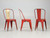 Authentic Original Paint Tolix Chairs c1950s Set of 24 all angles