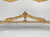 French Vintage Louis XVI Inspired Gilded Console Table base detail view