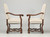 Pair of French Os De Mouton Arm Chairs Restored Wood Peg Construction full side view