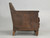 Antique French Club Chair in Original Leather Restored  full side view