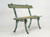 Antique Continental Cast Iron and Old Painted Wood Garden Bench