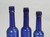 Collection of '15' Cobalt Blue Caster Oil Hand Blown Bottles Made in 1800s, United Kingdom 3 bottle heights