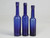 Collection of '15' Cobalt Blue Caster Oil Hand Blown Bottles Made in 1800s, United Kingdom 3 bottle heights