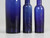 Collection of '15' Cobalt Blue Caster Oil Hand Blown Bottles Made in 1800s, United Kingdom 3 bottle bottom view
