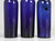 Collection of '15' Cobalt Blue Caster Oil Hand Blown Bottles Made in 1800s, United Kingdom Bottom Close up