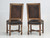 Pair of Antique Old Leather Side Chairs Probably Italian Early 1900's Unrestored | Back View