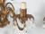 French Gilded Metal Pair of Vintage Wall Sconces Completely Original | Candle Close Up 4