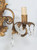 French Gilded Metal Pair of Vintage Wall Sconces Completely Original | Candle Close Up 2