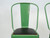 Vintage French Tolix Romarin Green Black Vinyl Seat Stacking Chairs - Set of (4)