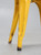 Vintage French Tolix Sunrise Yellow Powder-Coated Steel Stacking Chairs w/ Black Vinyl Seats - Set of (4)