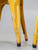Vintage French Tolix Sunrise Yellow Powder-Coated Steel Stacking Chairs w/ Black Vinyl Seats - Set of (4)
