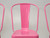 Set of (4) Bubble Gum Pink French Tolix Powder-Coated Steel Stacking Chairs Made in France