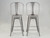 Genuine French Tolix Satin Steel High Back Counter Stools - Set of (2) Genuine French Tolix Satin Steel High Back Counter Stools - Set of (2)