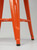Authentic French Tolix Orange Tolix Stools Powder-Coated Steel Stacking - Set of (2)