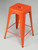 Authentic French Tolix Orange Tolix Stools Powder-Coated Steel Stacking - Set of (2)