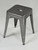 Original French Tolix Glossy Dark Grey Welded Stacking Stools - Set of (4)