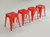 Original Tolix Chile Pepper Red Stools - Set of 4 | 10 Total Avail
