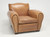 French Inspired Leather Club Chair with Ottoman