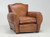 Vintage French Club Chair Restored in New Sheep Leather c1930s