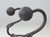 Wrought Iron Fireplace Andirons. Modernist Curled Form with Sphere Top c1940's