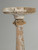 Antique Italian Hand-Carved Wood Candlestick in Old Paint and Finish, Original