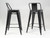 Authentic French Tolix Glossy Jet Black Powder-Coated Counter Height Stools - Set of (2) Authentic French Tolix Glossy Jet Black Powder-Coated Counter Height Stools - Set of (2)