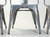 Genuine French Tolix AC Style Stacking Chairs in Raw Welded Grey Blue Wide Seats - Set of (8)