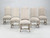 Set of (6) Antique French Os de Mouton Dining Chairs in Hand-Washed Irish Linen