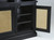 Bookcase or Cabinet with a Large TV Center Section in Black with Woven Brass Panels