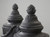 Pair of Vintage Cast Iron Neoclassical Urns Matching Cast Iron Plinths c1900's