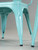 Set of (6) Cyan Blue Aqua Wide Seat Original French Made Tolix AC Style Steel Stacking Chairs