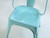 Set of (6) Cyan Blue Aqua Wide Seat Original French Made Tolix AC Style Steel Stacking Chairs
