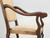 Pair Classic French Os De Mouton Dining Arm Chairs with Restored Frames and Coil Springs