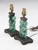 Pair Green Quartz Table Lamps