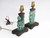 Pair Green Quartz Table Lamps