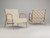 Gilded Metal Faux Bamboo Upholstered Lounge Chairs in the Maison Jansen Style