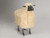 Solid Bronze Sheep with Real Curly Fur on Casters