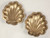 Vintage Heavy Solid Brass Footed Decorative Clamshell Dishes or Catchall Dishes