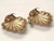 Vintage Heavy Solid Brass Footed Decorative Clamshell Dishes or Catchall Dishes