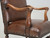 Antique French Leather Armchair in Walnut, Fully Restored from Inside Out