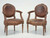French Louis XVI Armchairs Original Leather Pair Front French Louis XVI Armchairs Original Leather Pair Front